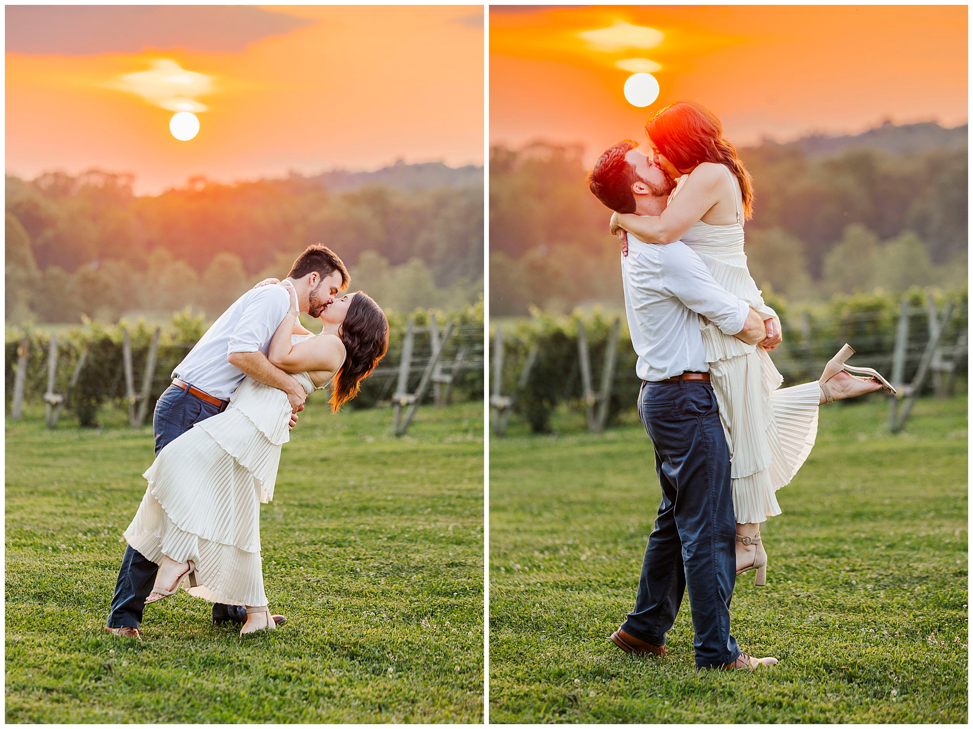 Vibrant engagement photos at millbrook winery