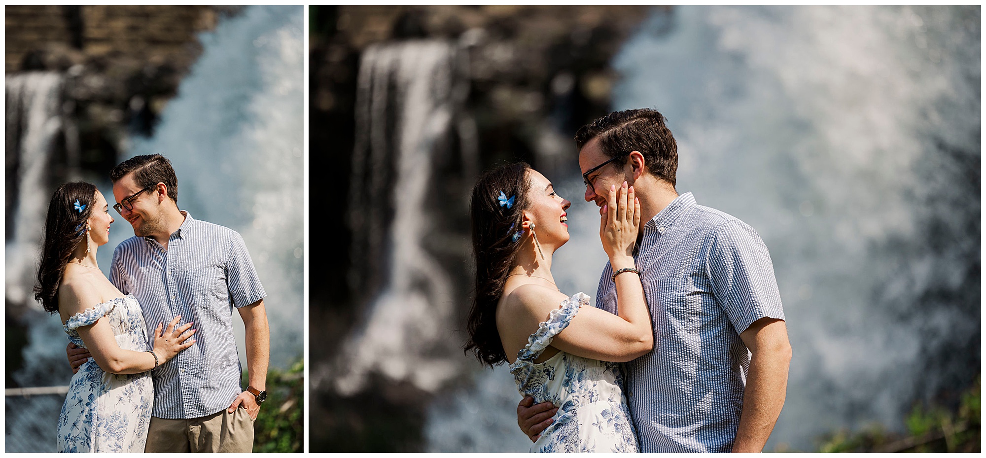 Cheerful engagement session at croton gorge park