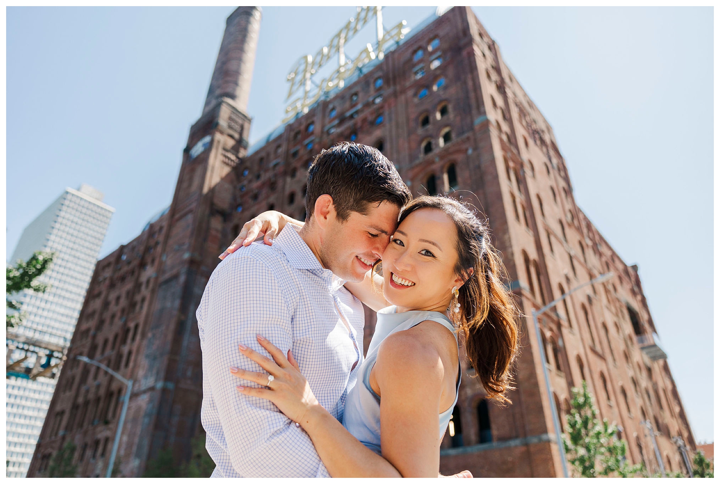 Iconic domino park engagement session