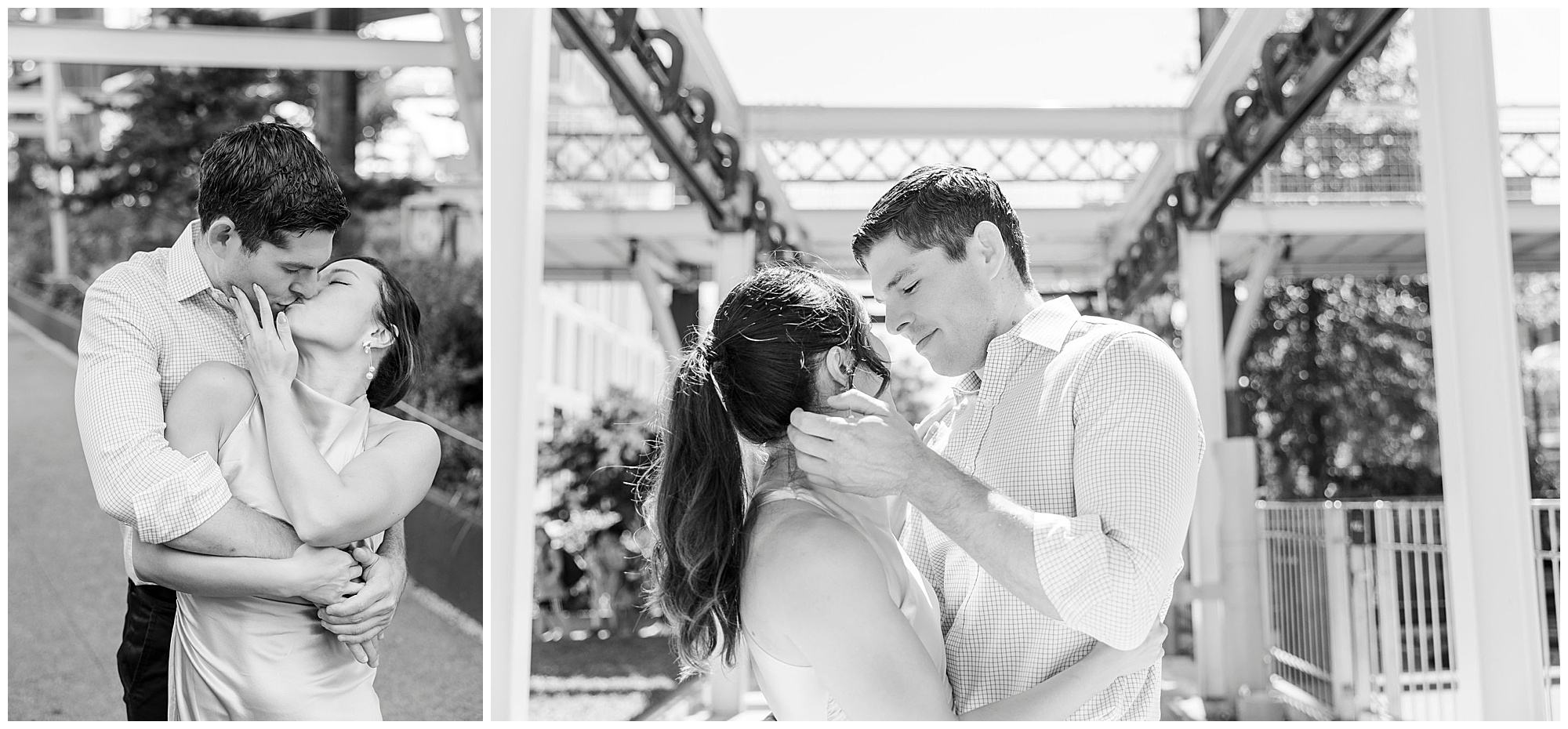 Fun domino park engagement session