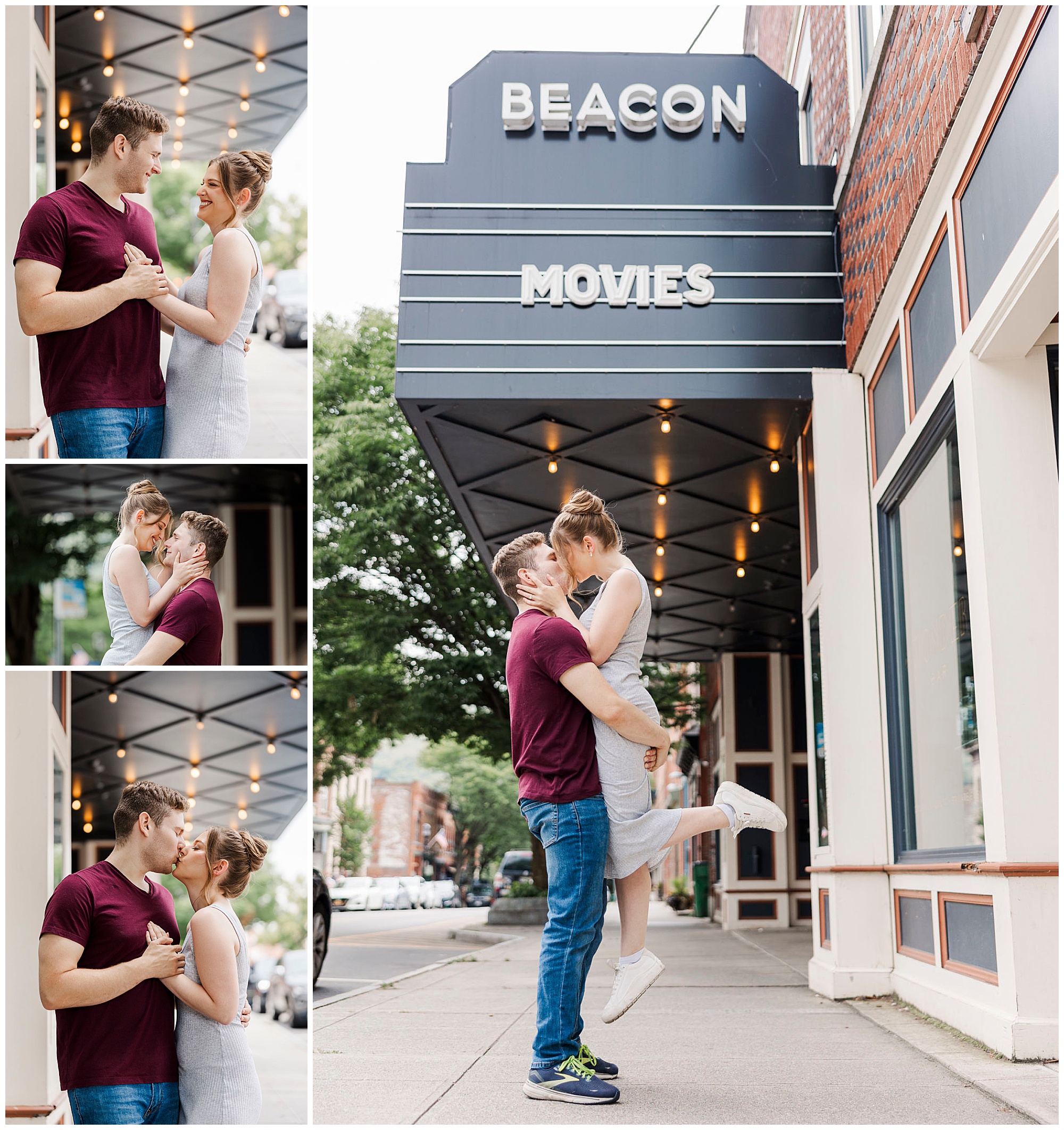 Trendy engagement session in beacon, ny