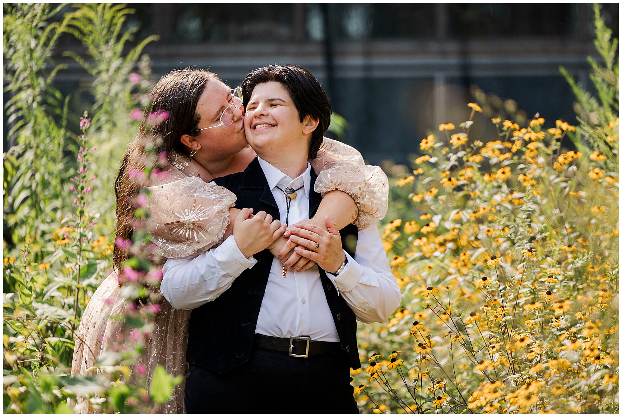 Unique stonecrop gardens engagement photo shoot