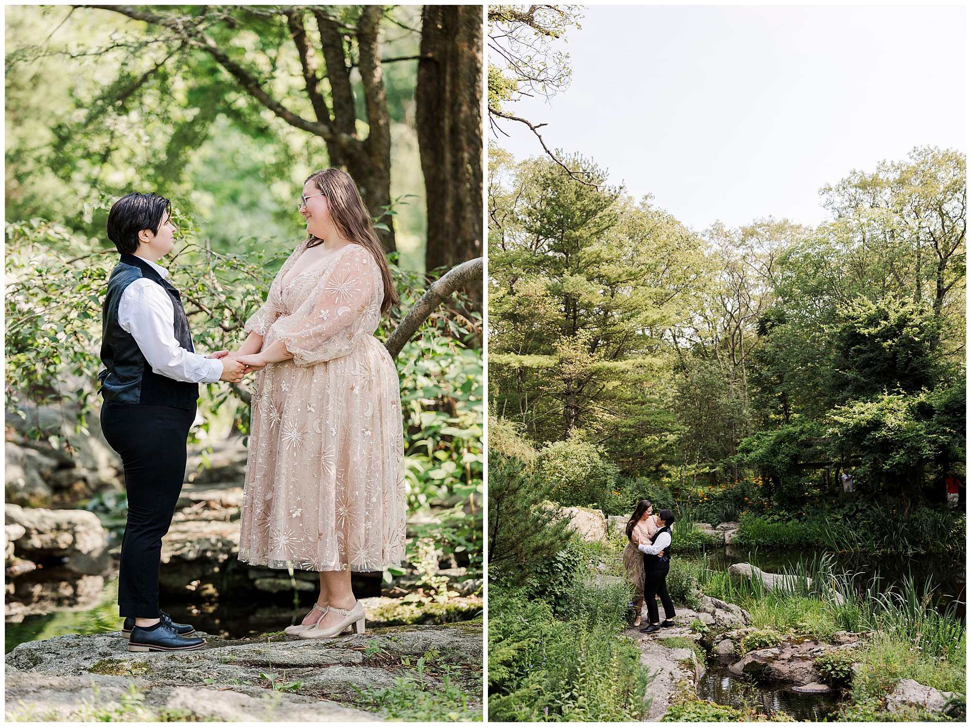 Magical stonecrop gardens engagement photo shoot