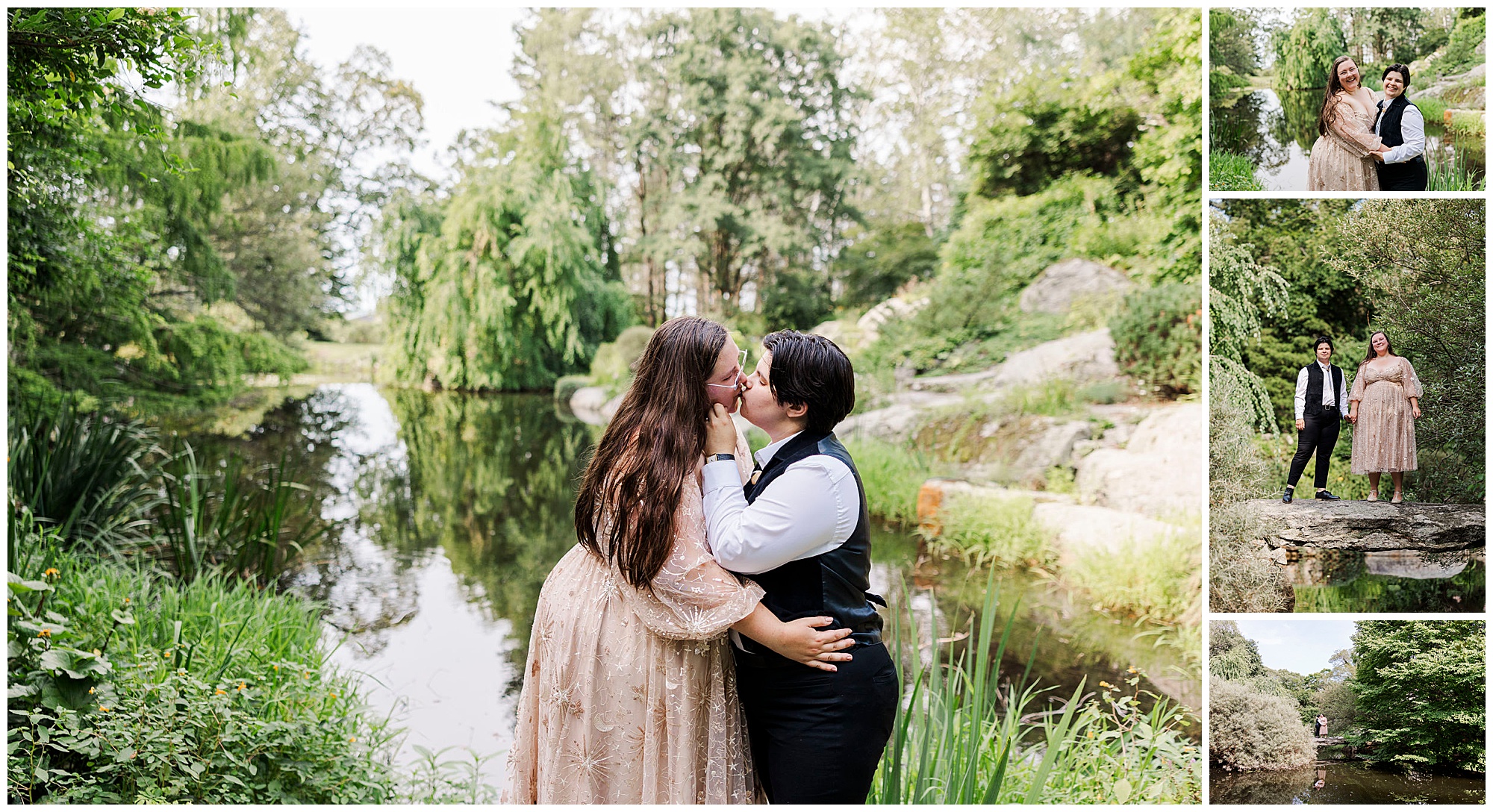 Vibrant stonecrop gardens engagement photo shoot