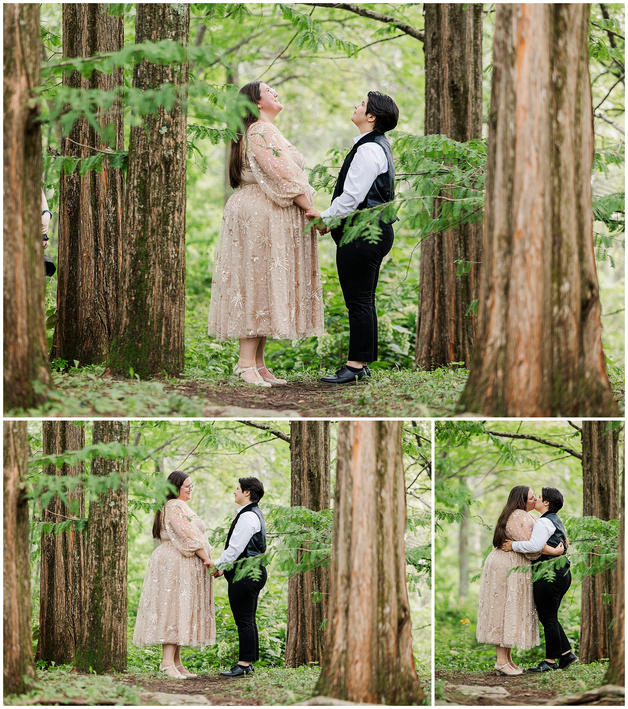 Fun stonecrop gardens engagement photo shoot