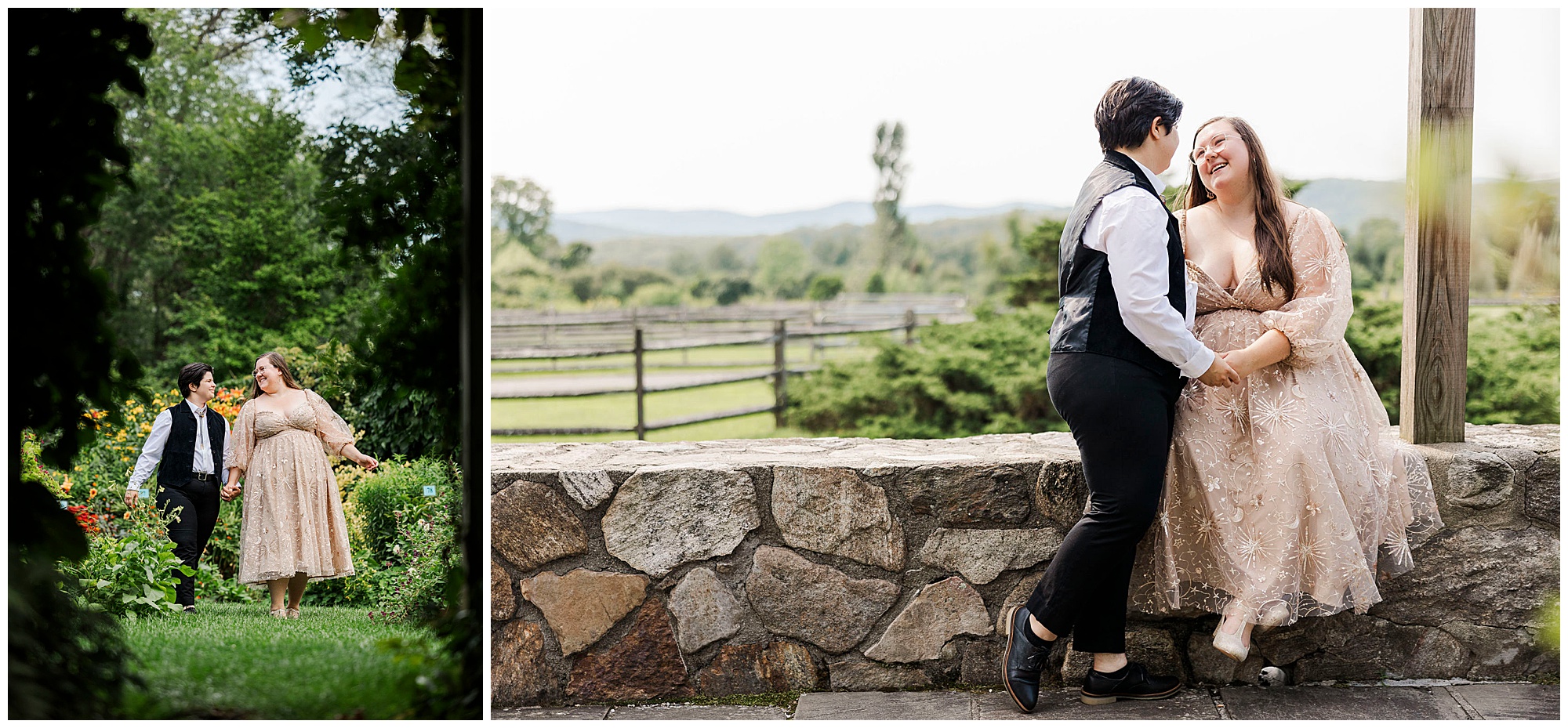 Charming stonecrop gardens engagement photo shoot