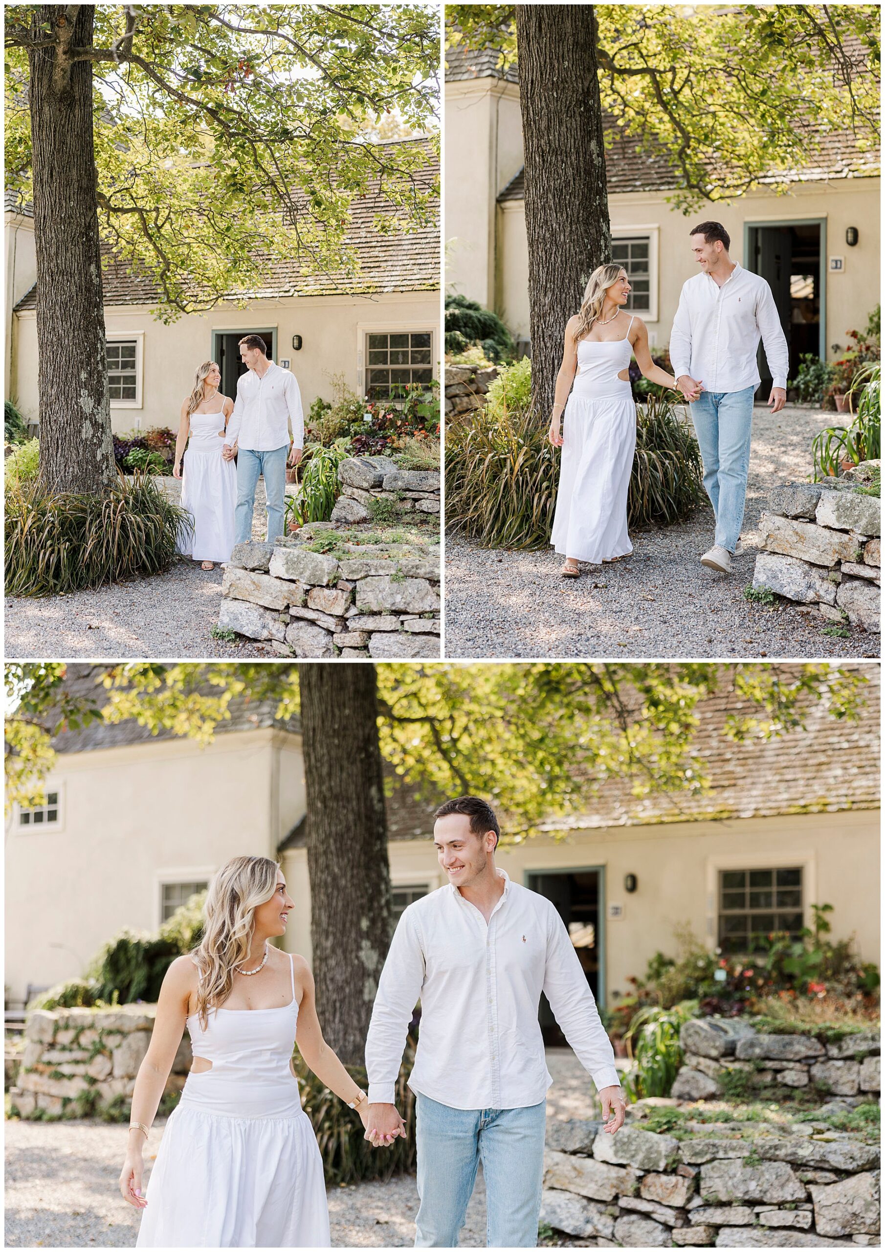 Elegant stonecrop gardens engagement shoot