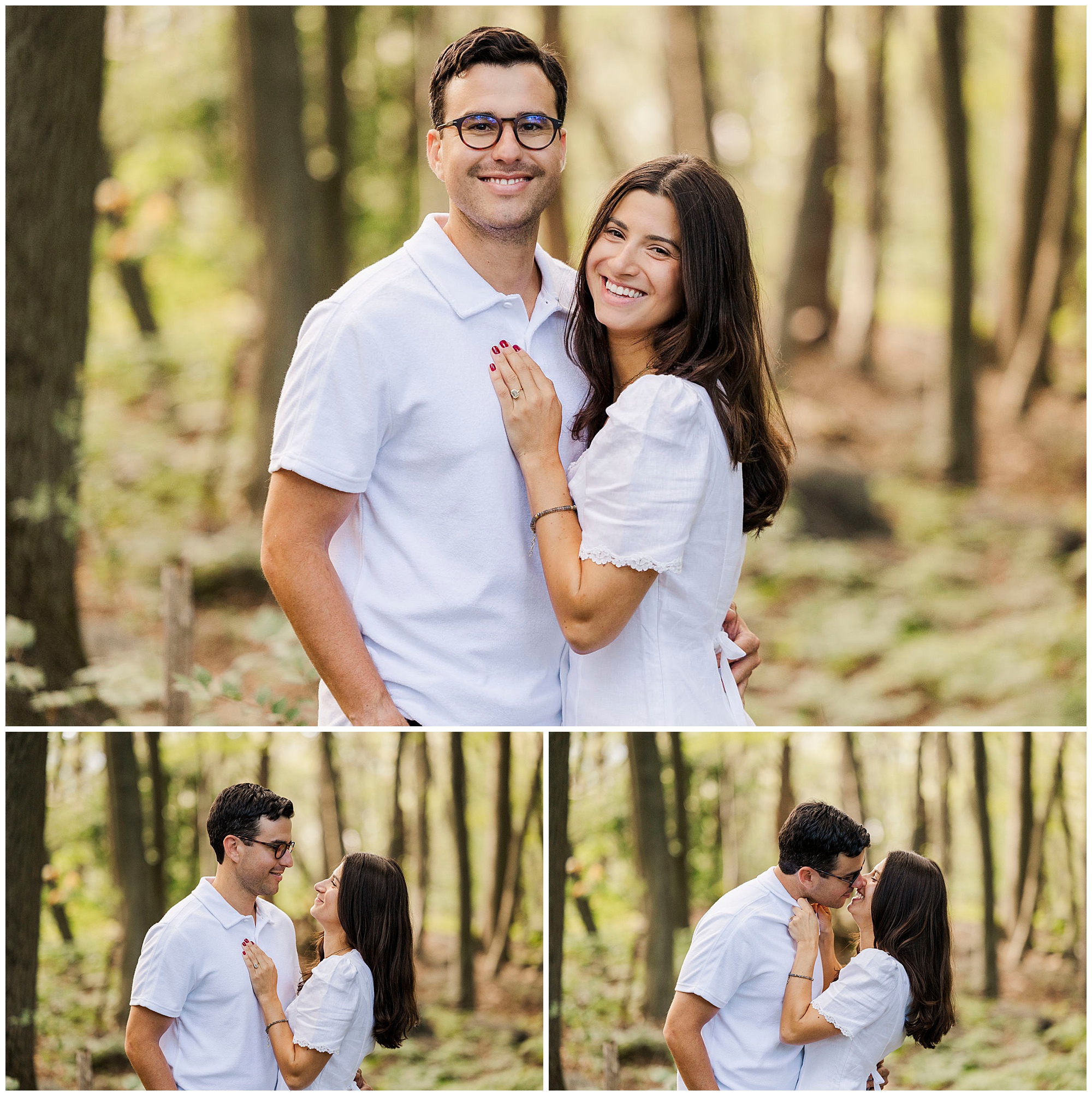 Sunset engagement session in little stony point park