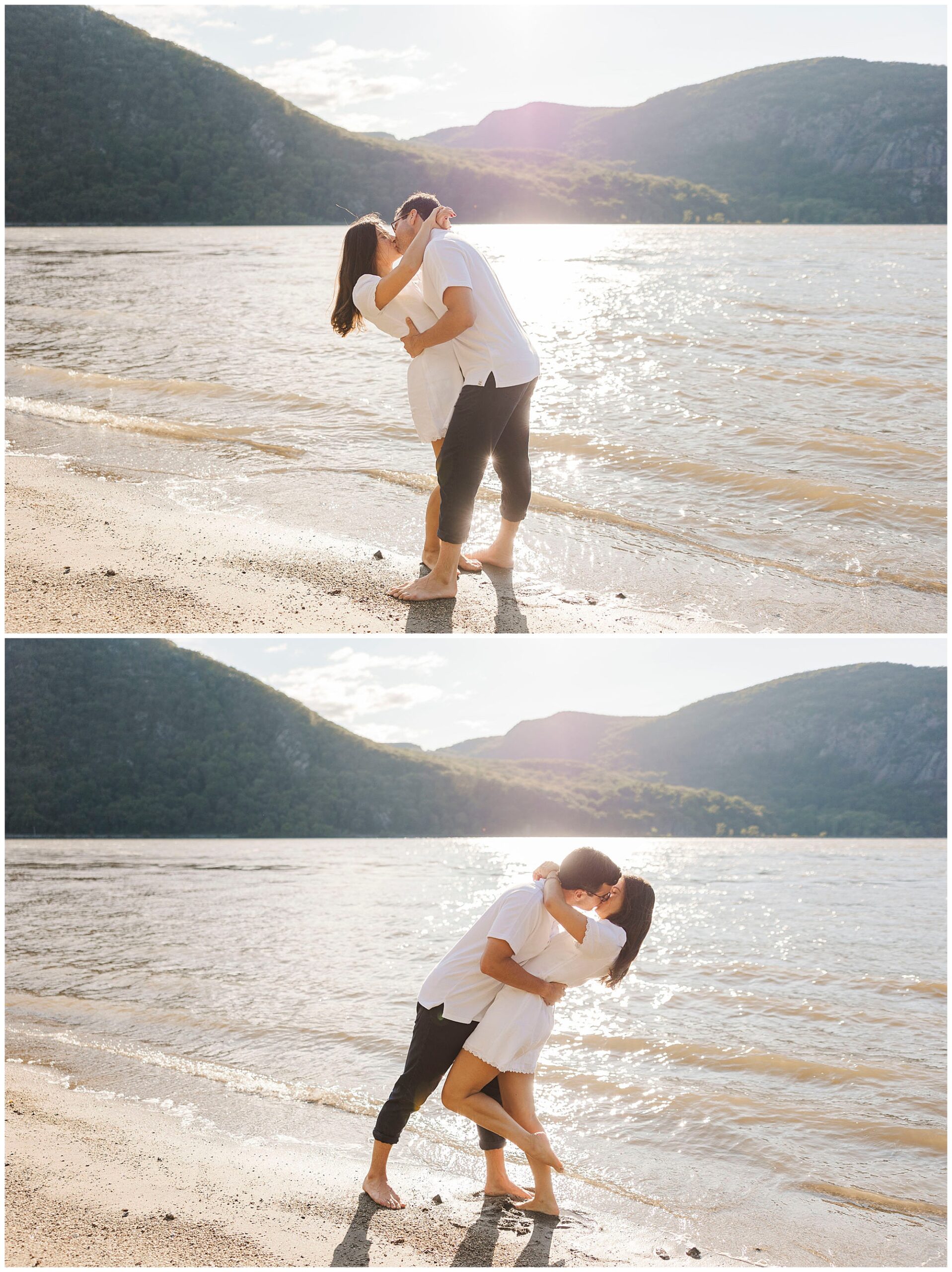 Candid engagement session in little stony point park