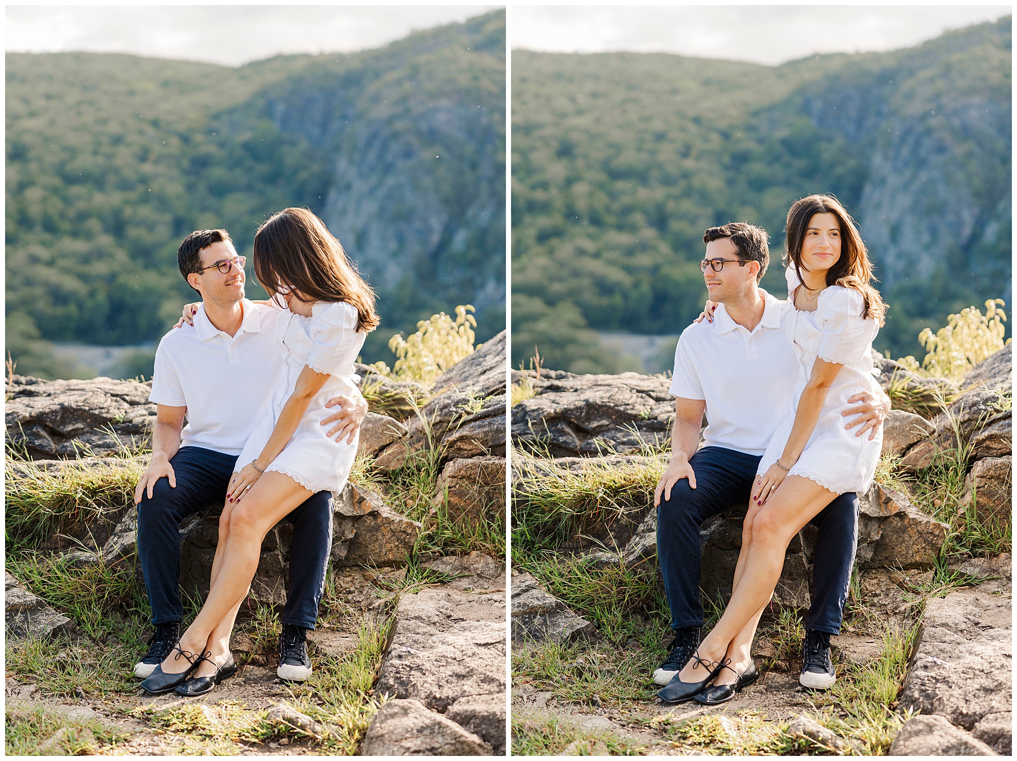 Radiant engagement session in little stony point park