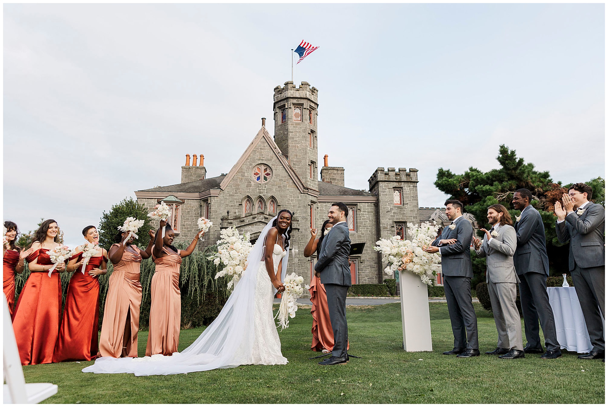 Playful whitby castle wedding in late summer