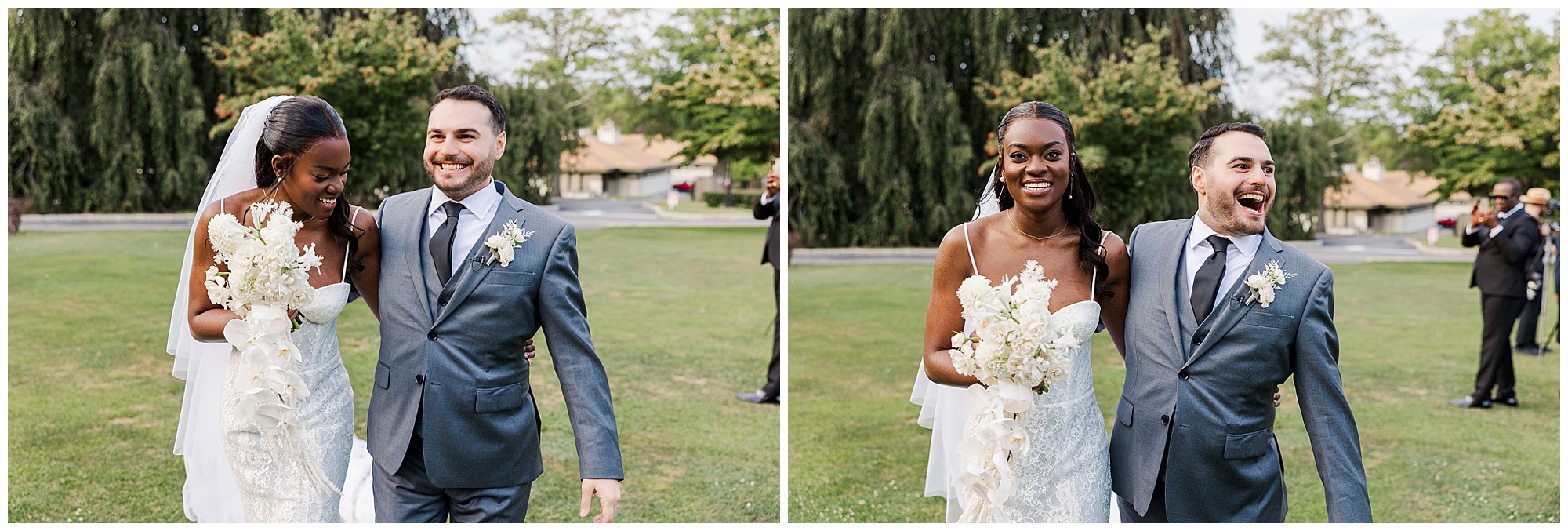 Striking whitby castle wedding in late summer