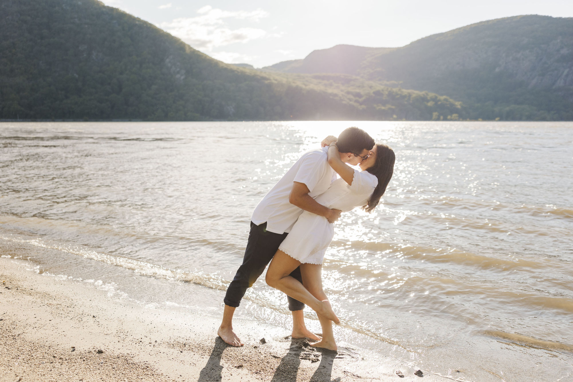 Natural engagement session in little stony point park