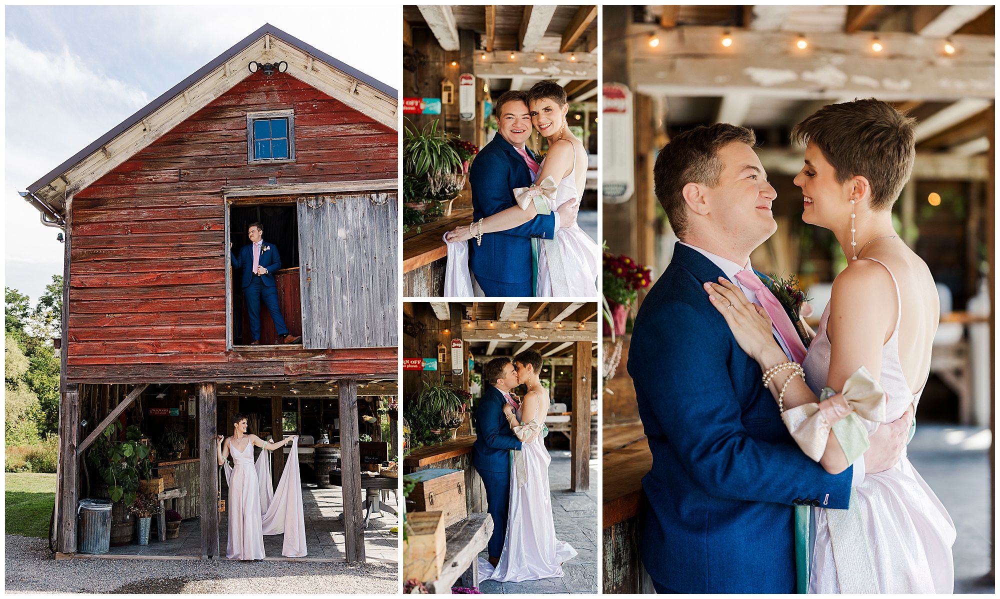 Natural catskills wedding at owl\'s hoot barn