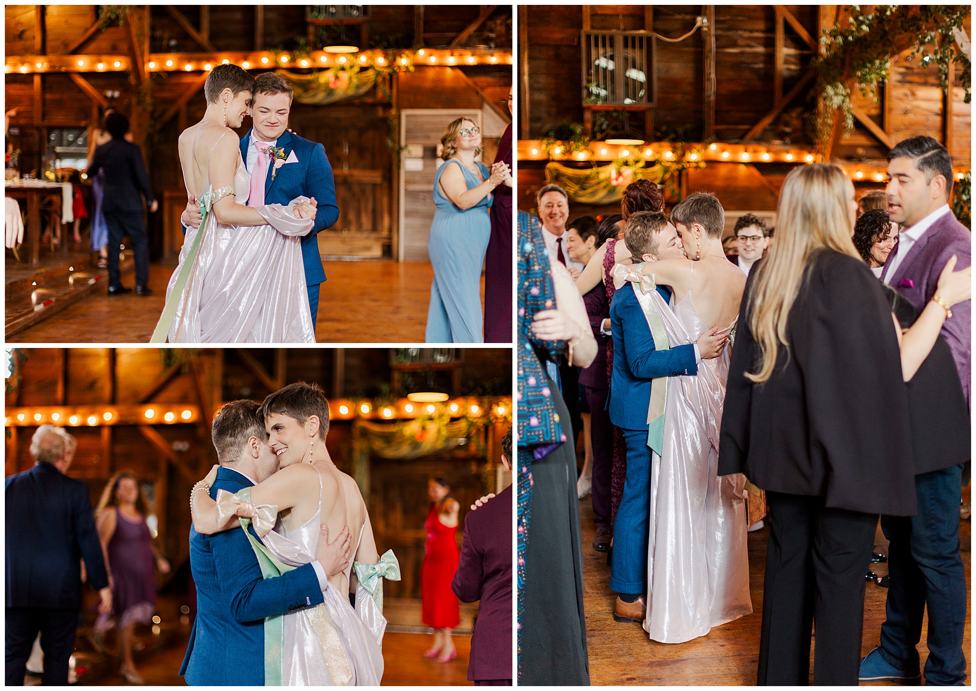 Striking catskills wedding at owl\'s hoot barn