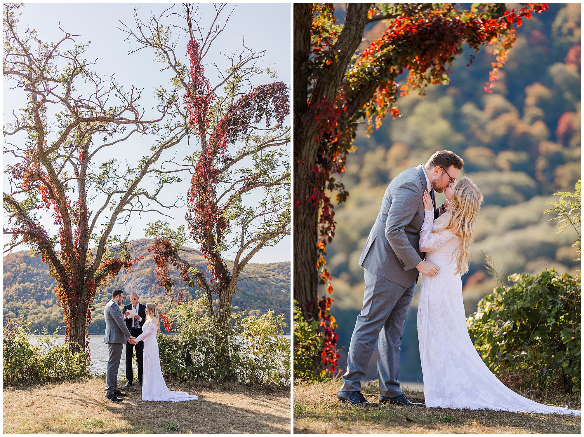 Radiant cold spring elopement in fall