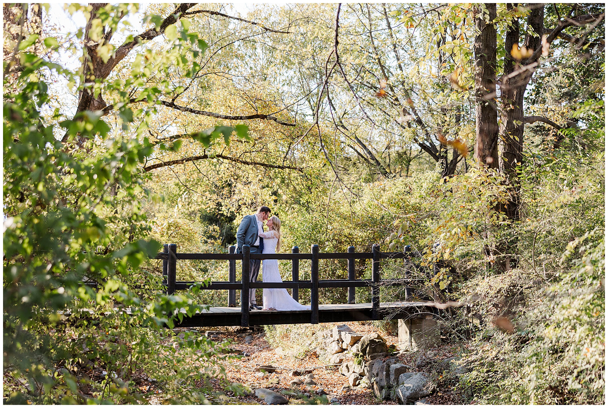 Vibrant cold spring elopement in fall