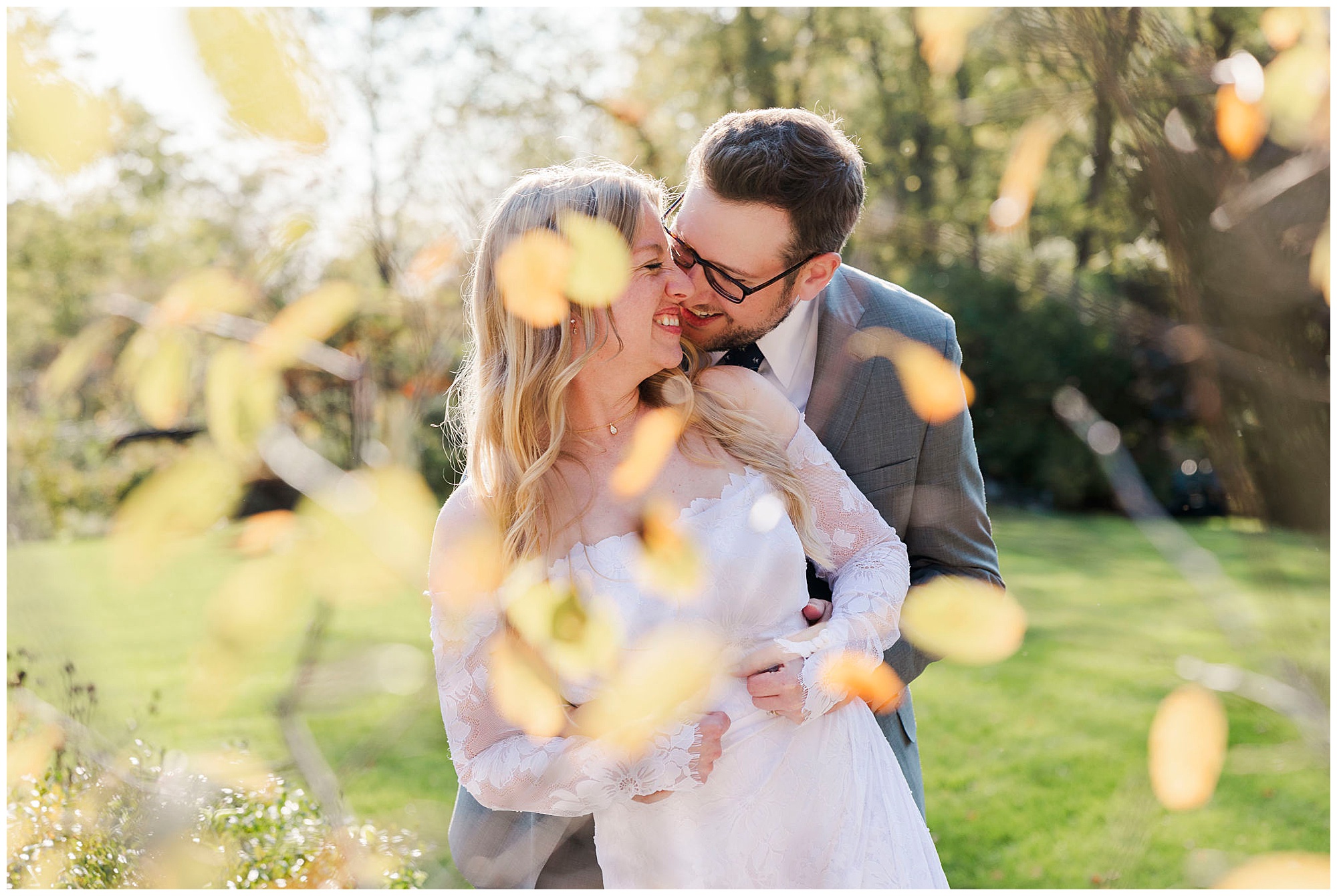 Intimate cold spring elopement in fall