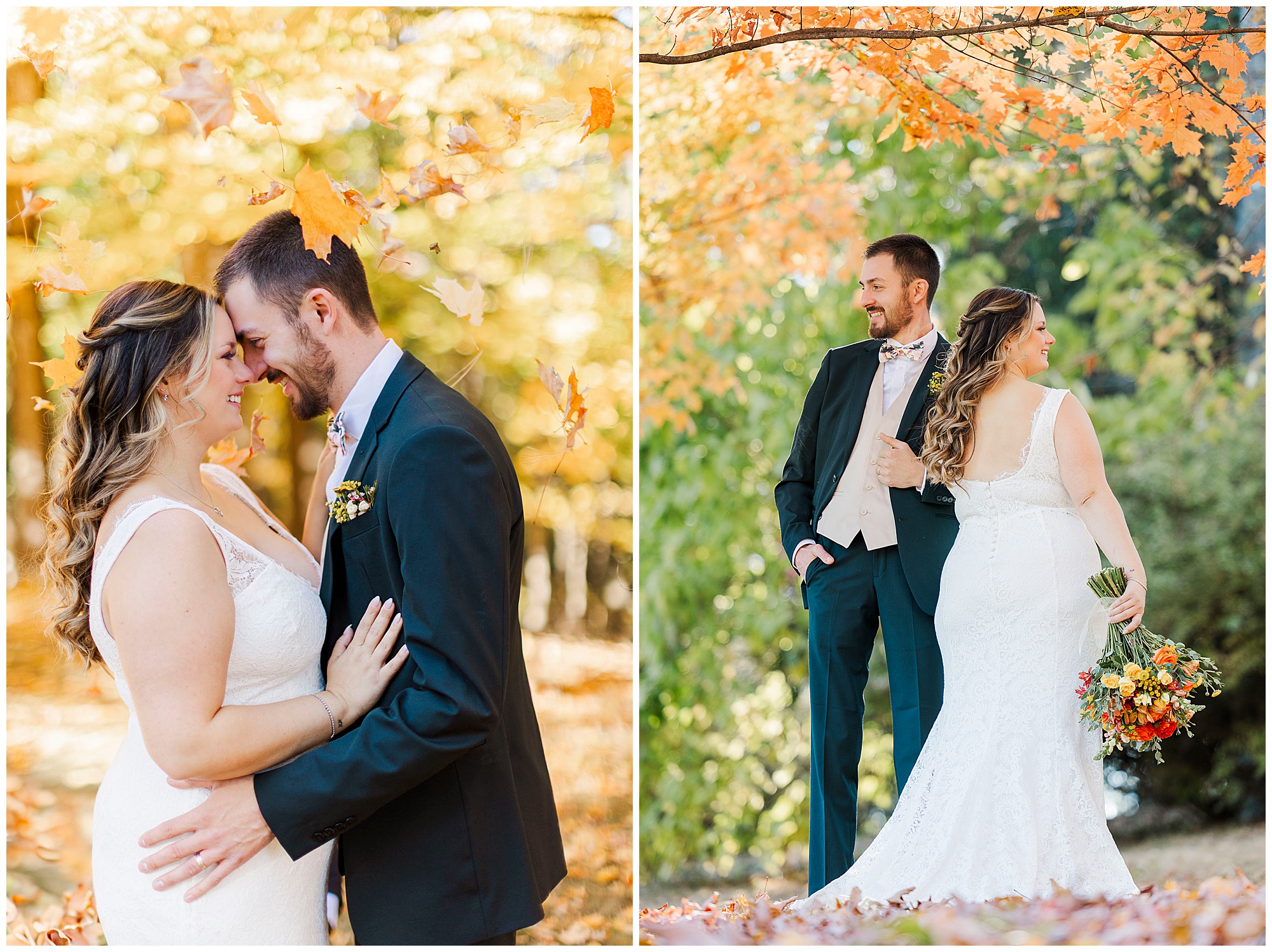 Natural fall wedding at the hill in hudson, ny