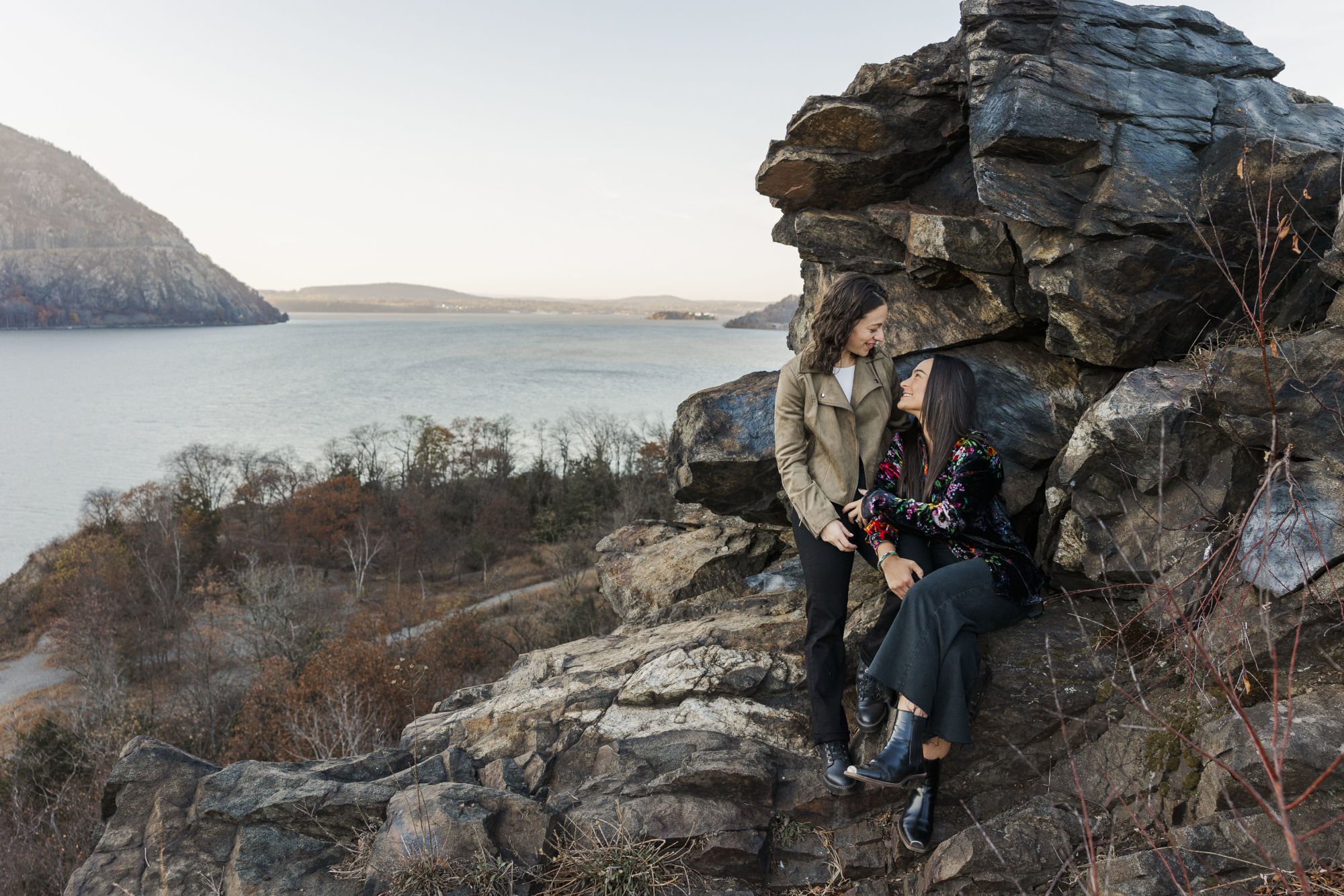 Scenic cold spring engagement photos