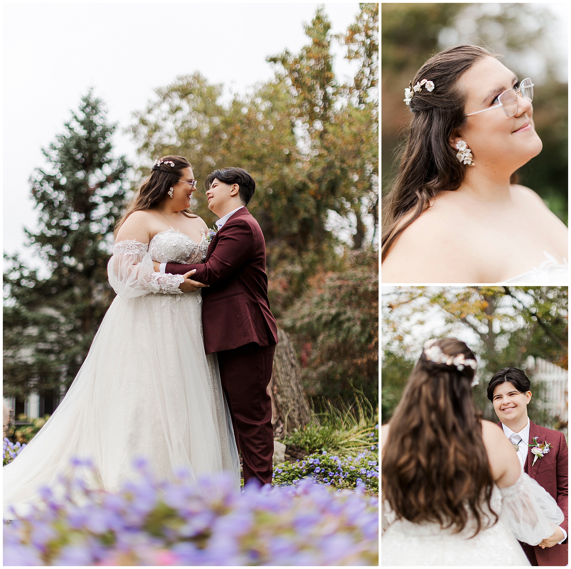 Candid FEAST at Round Hill wedding in fall