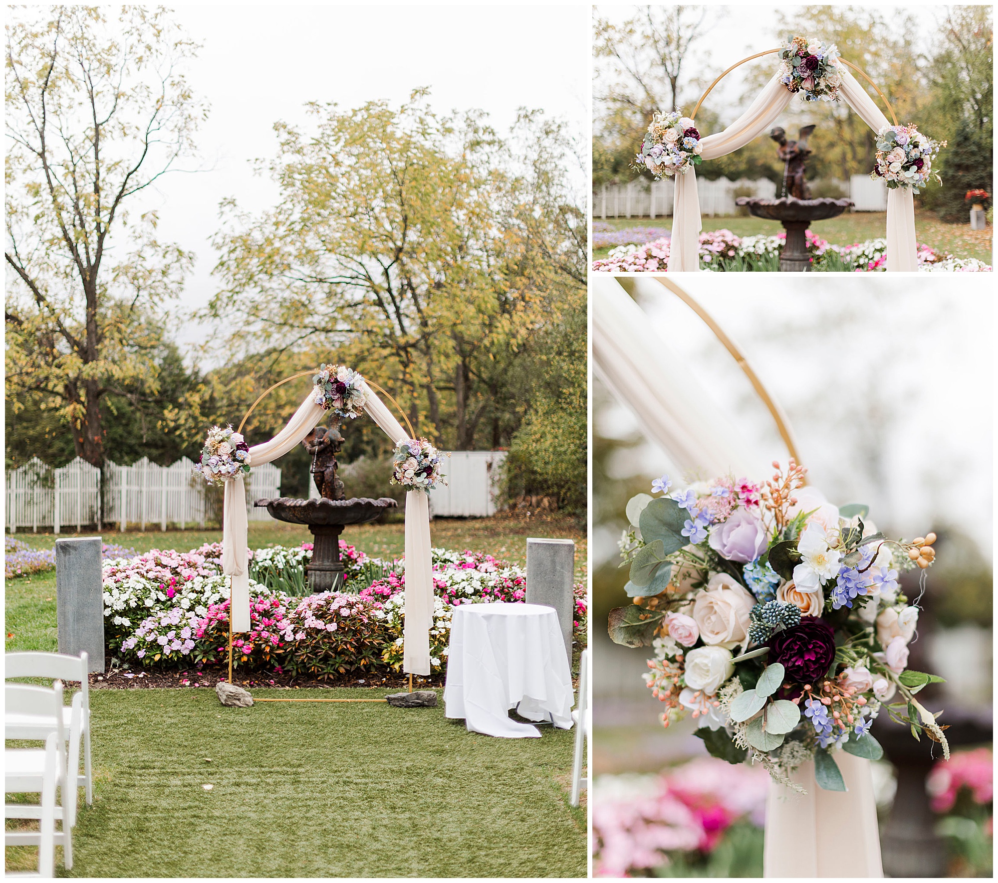 Amazing FEAST at Round Hill wedding in fall