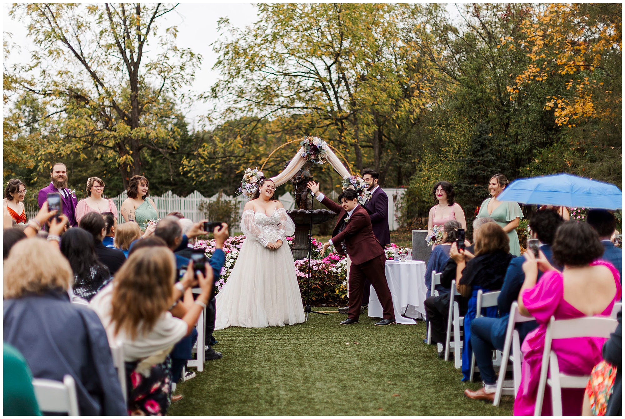 Striking FEAST at Round Hill wedding in fall