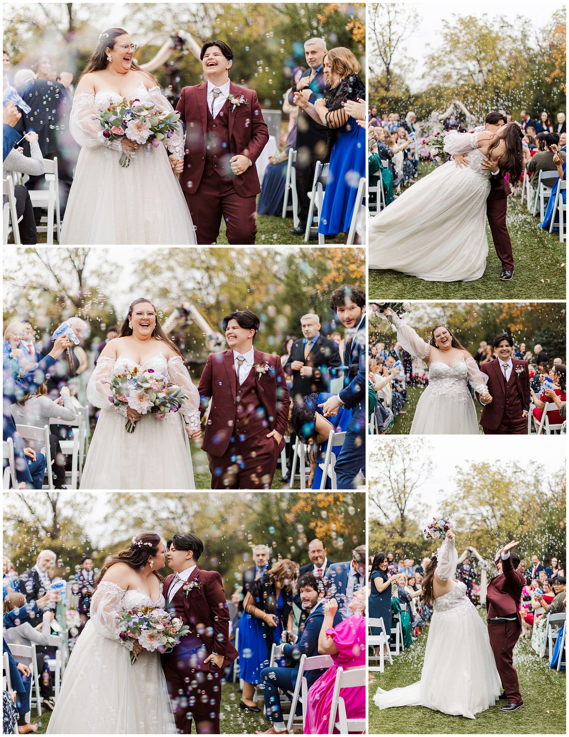 Joyous FEAST at Round Hill wedding in fall