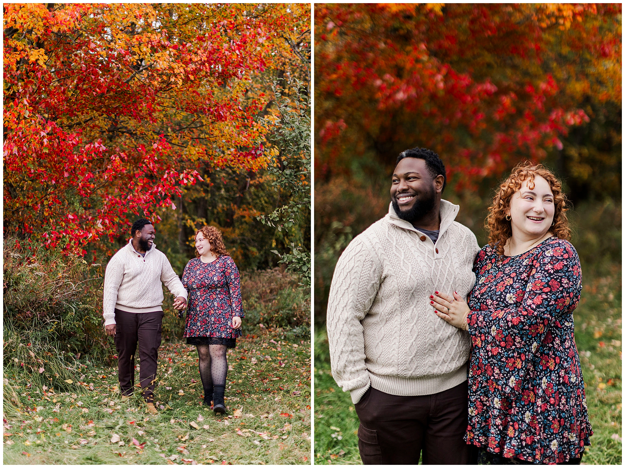 Lovely apple picking engagement photos in hudson valley