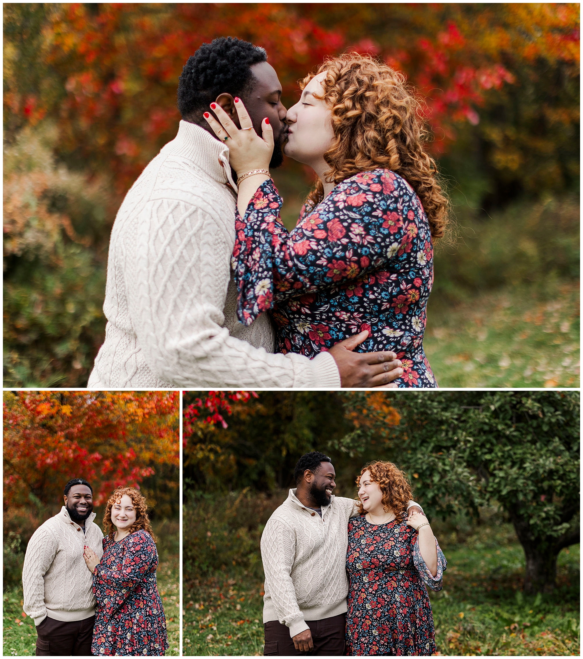 Sweet apple picking engagement photos in hudson valley