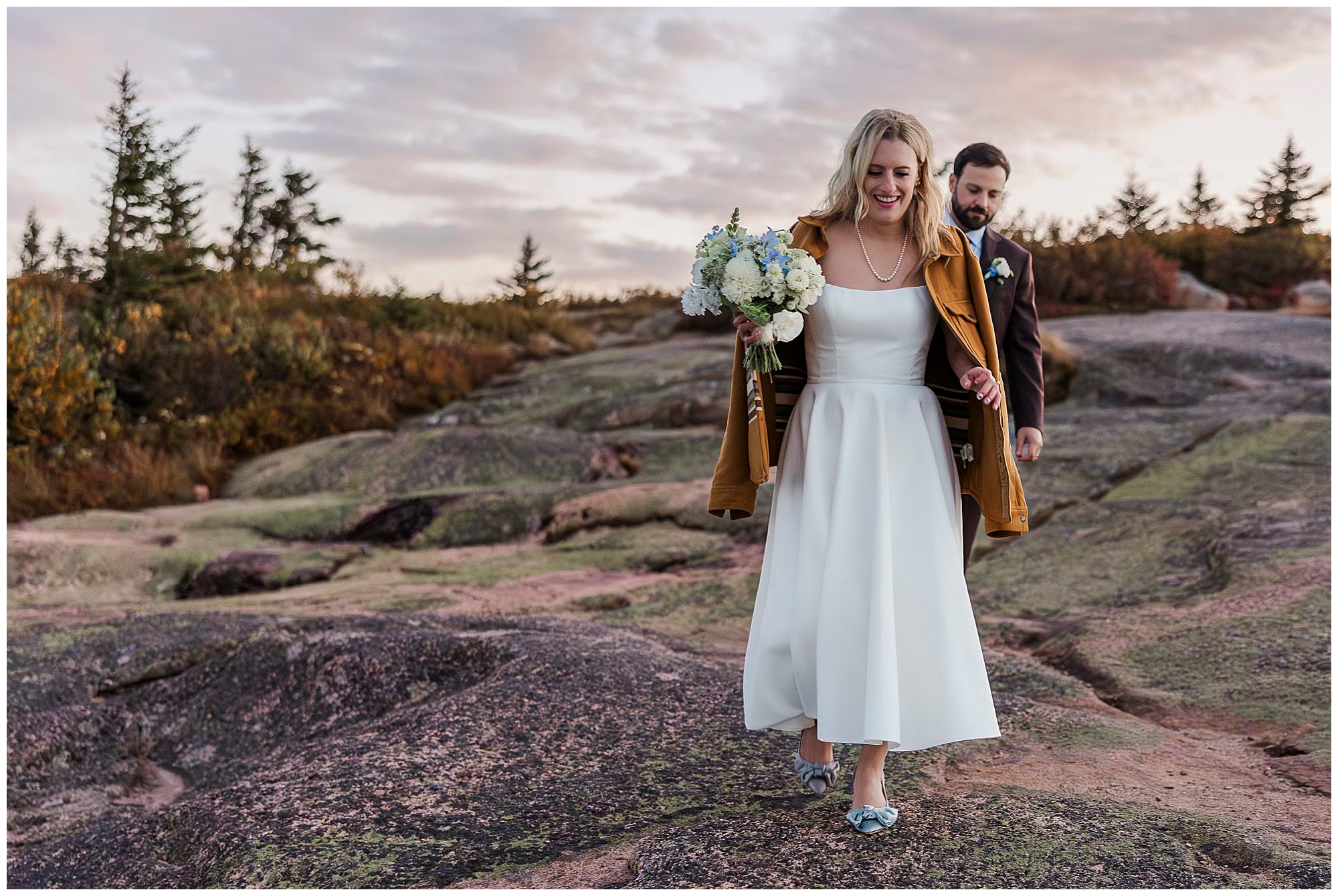 Romantic otter point overlook elopement