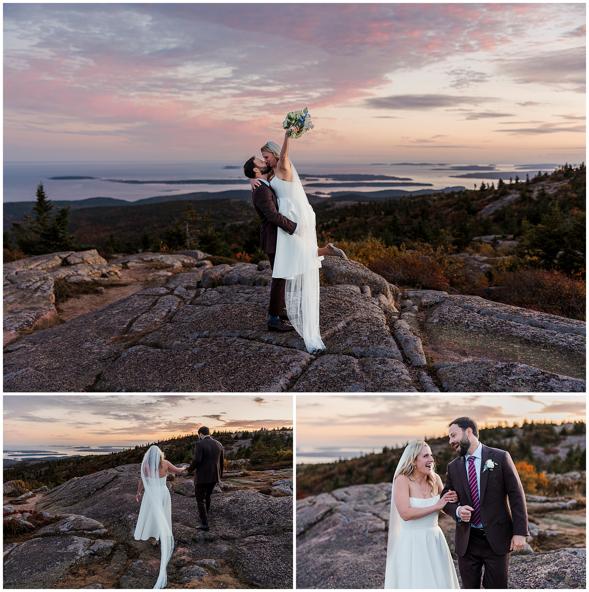 Cheerful otter point overlook elopement