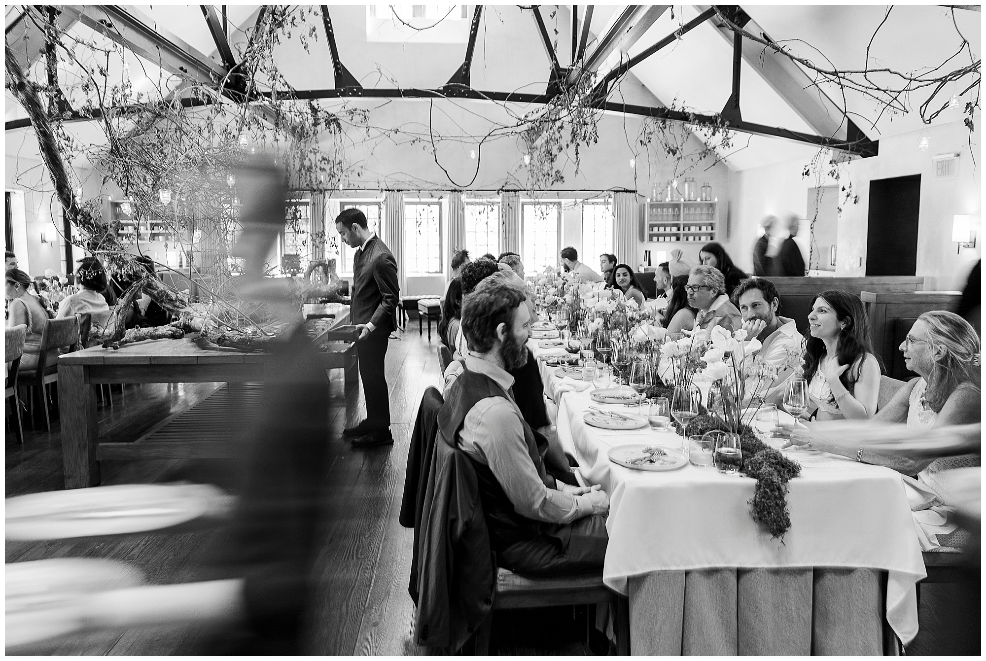 Chic blue hill at stone barns wedding