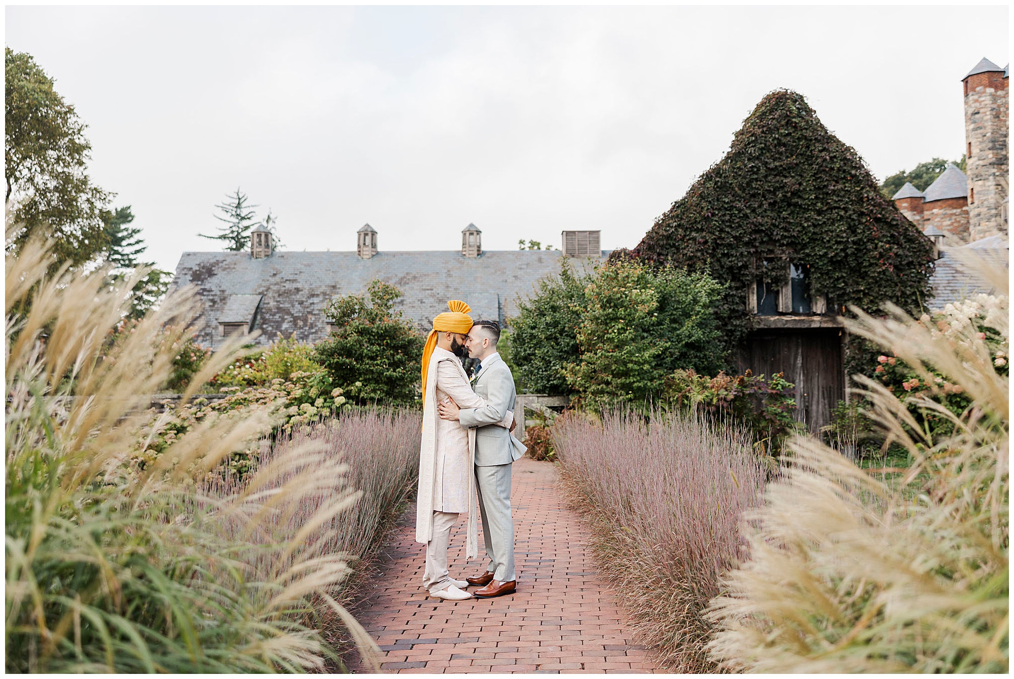 Romantic blue hill at stone barns wedding