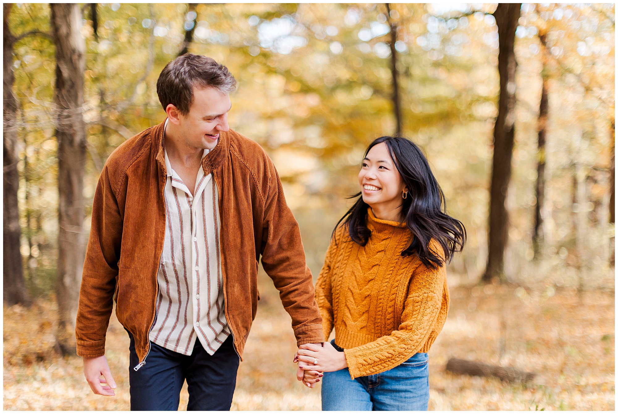 Trendy rockefeller state park engagement session