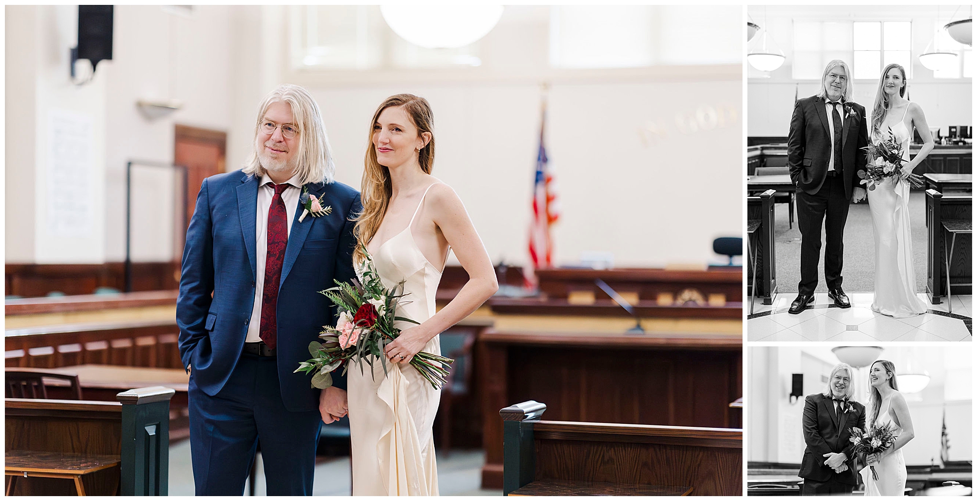 Stylish beacon courthouse elopement