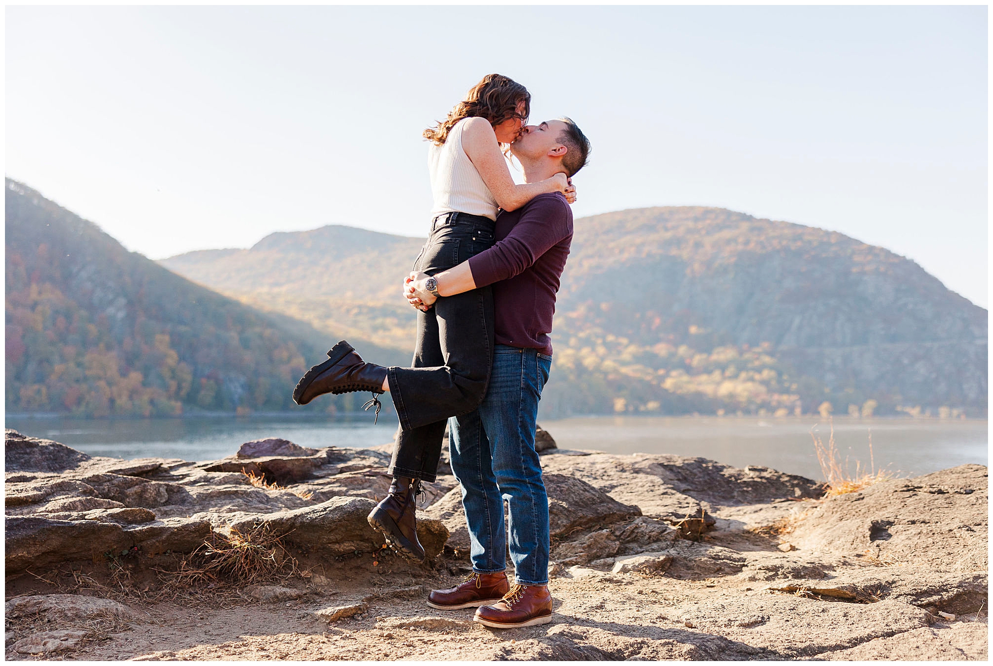 Flawless wonderbar engagement session in beacon, ny