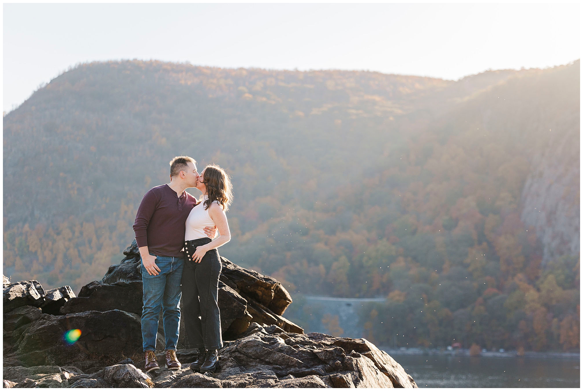 Joyful wonderbar engagement session in beacon, ny