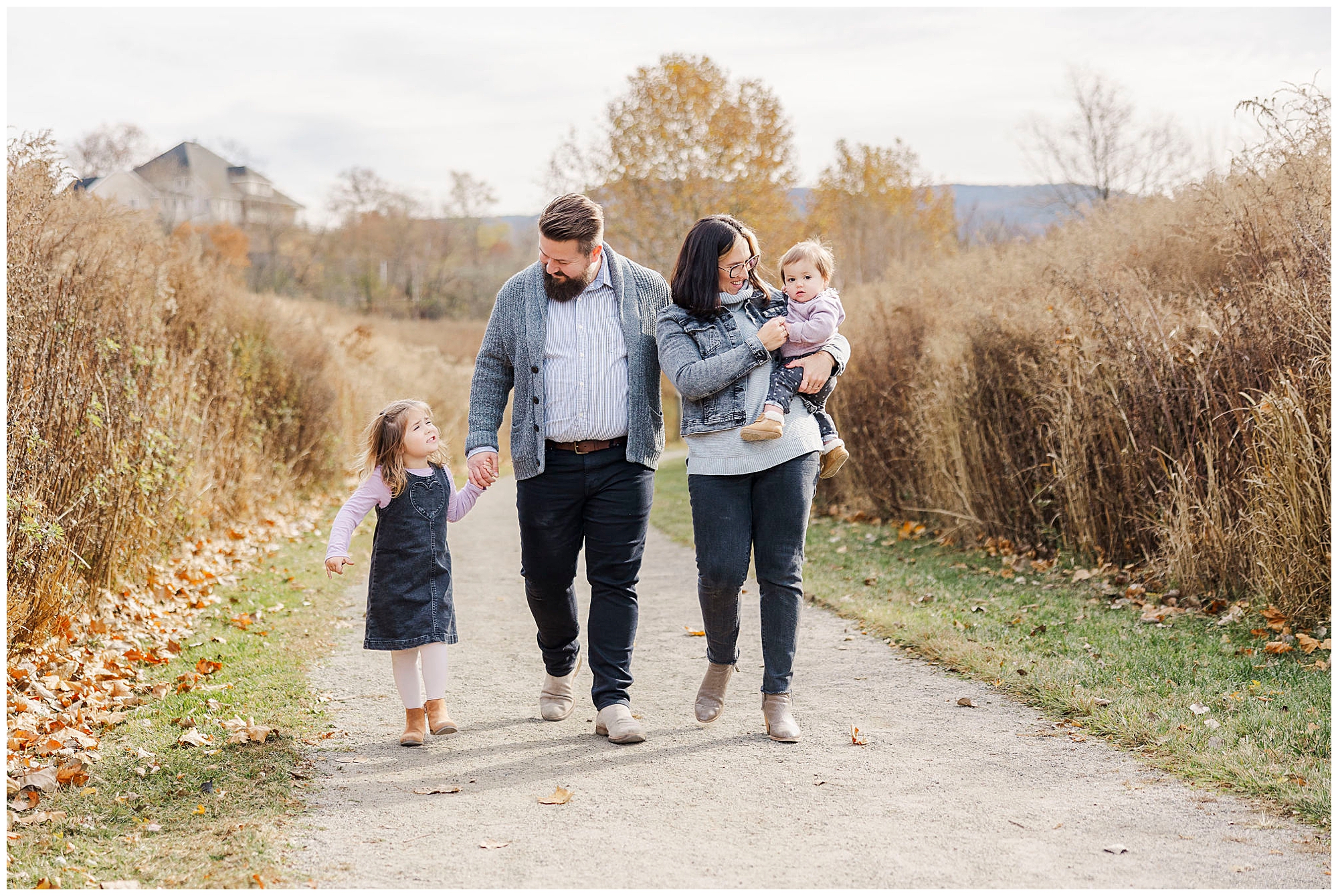 Playful long dock park family photoshoot