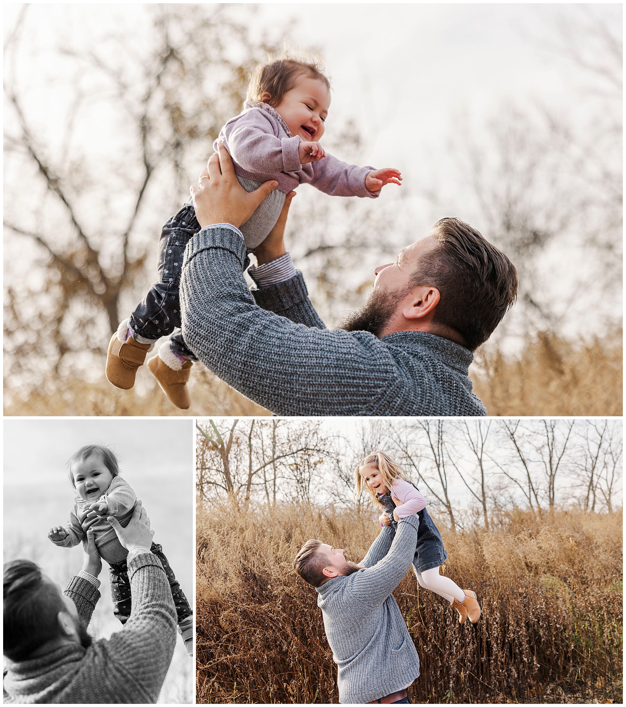 Joyful long dock park family photoshoot