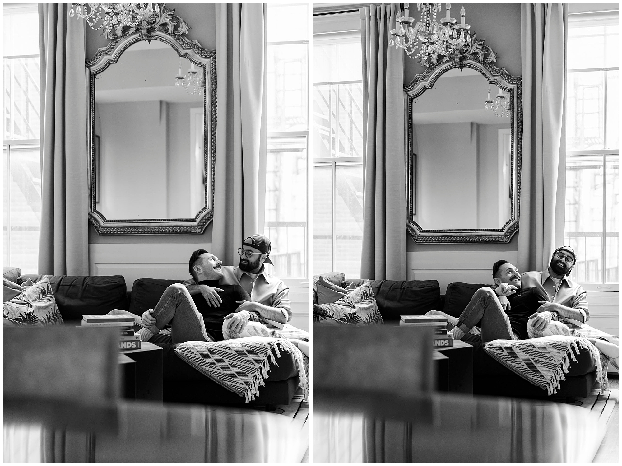 Fun in home engagement session