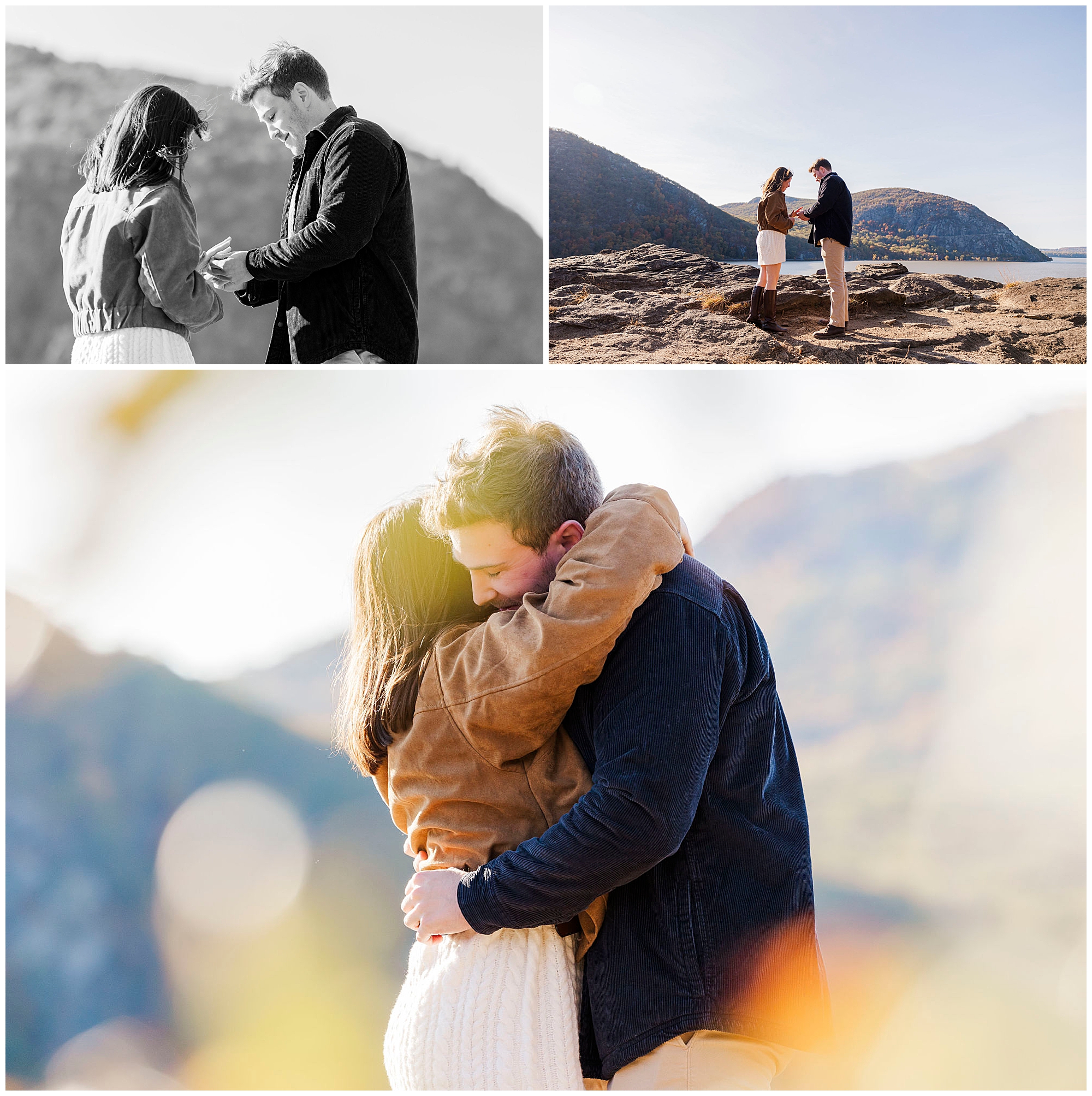 Stunning hudson highlands proposal photoshoot