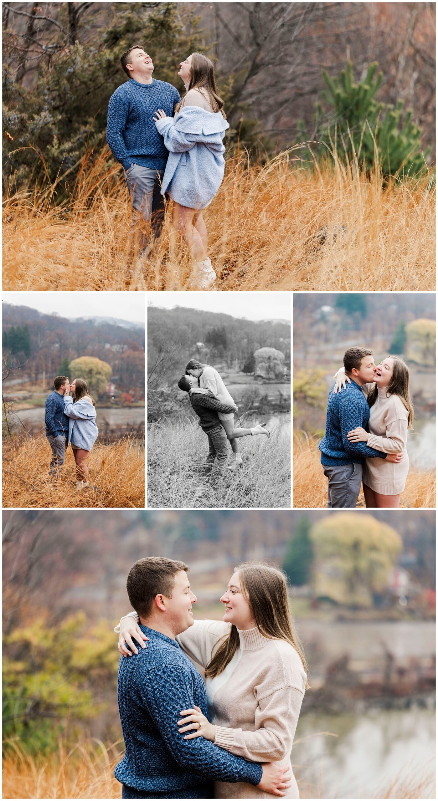 Iconic hudson valley overlook engagement session