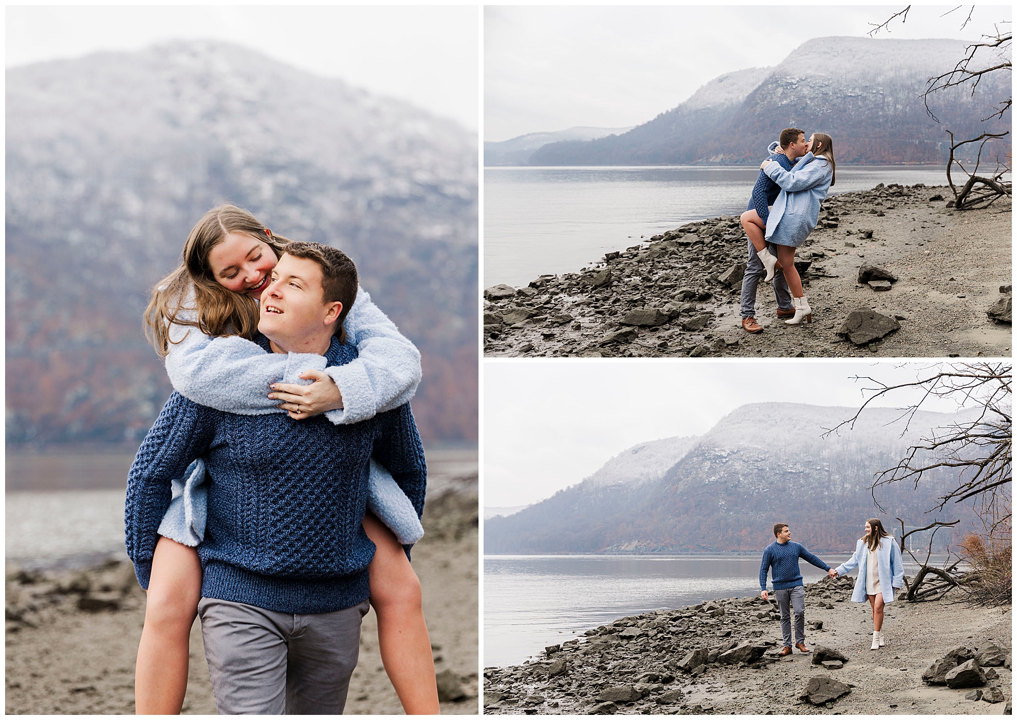 Candid hudson valley overlook engagement session