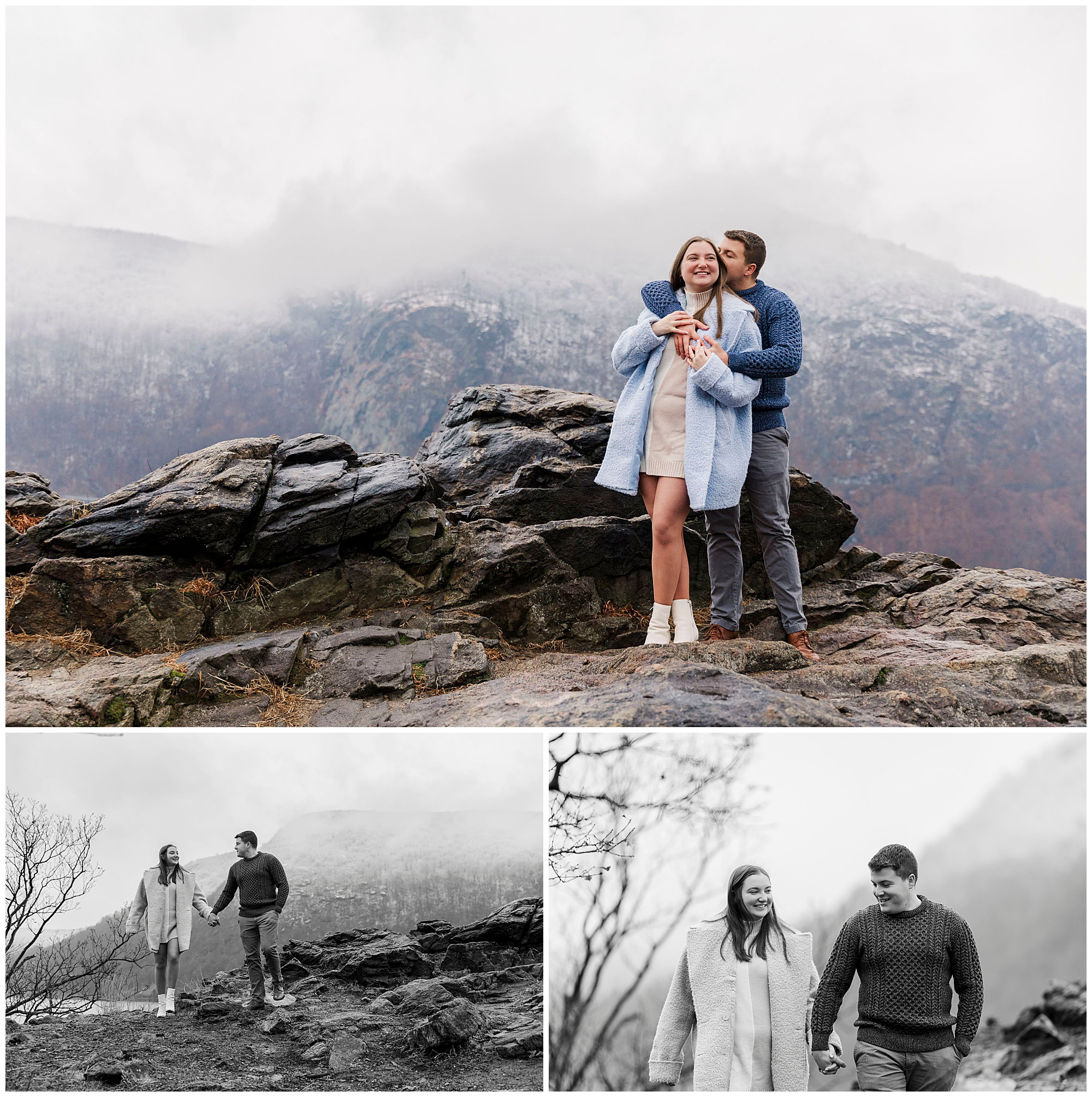 Radiant hudson valley overlook engagement session