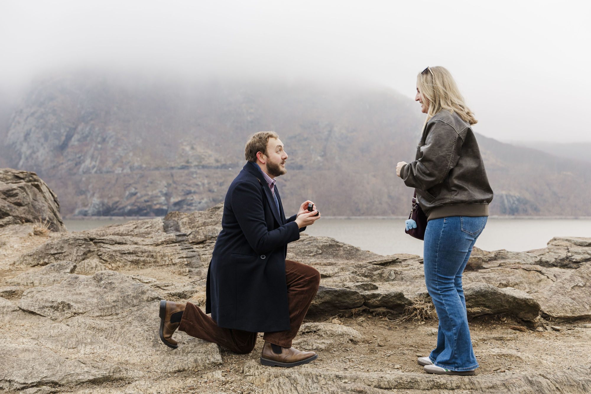 Beautiful cold spring proposal photos