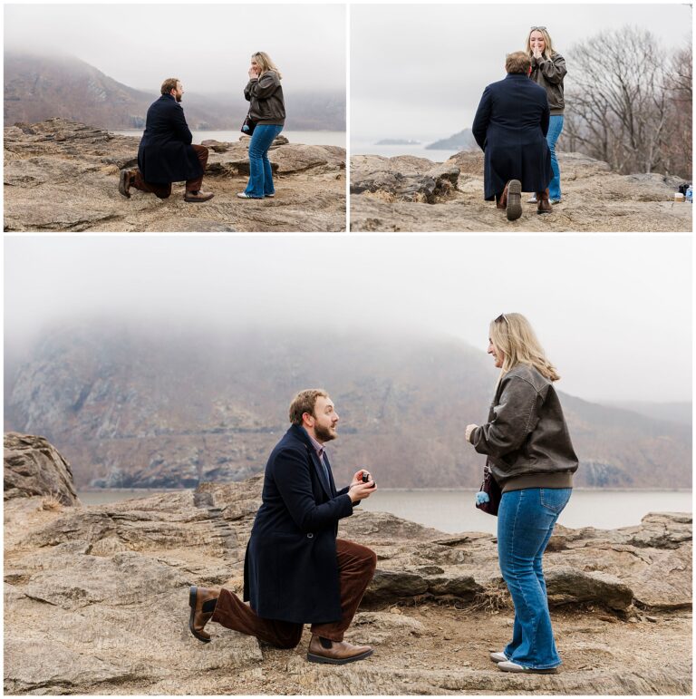 Surprise Cold Spring Proposal Photos on a Hike