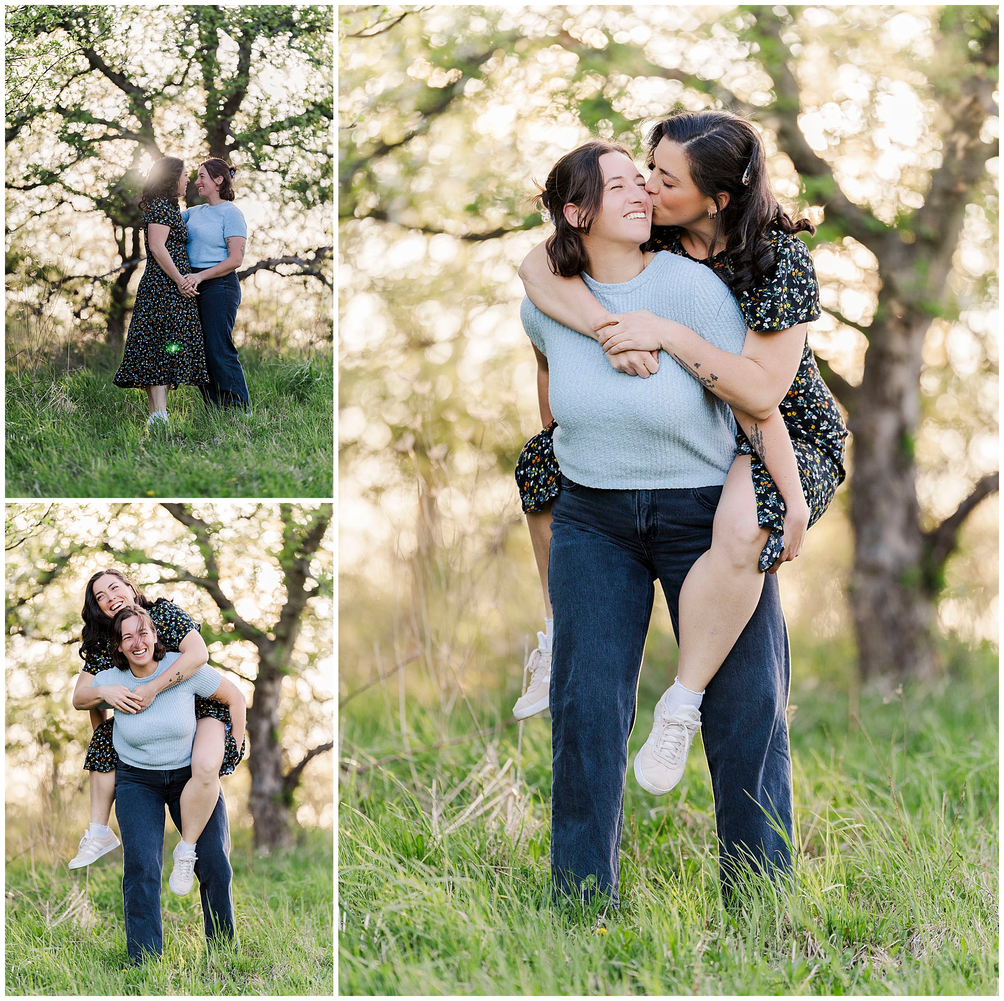 Romantic apple orchard engagement photos in the hudson valley