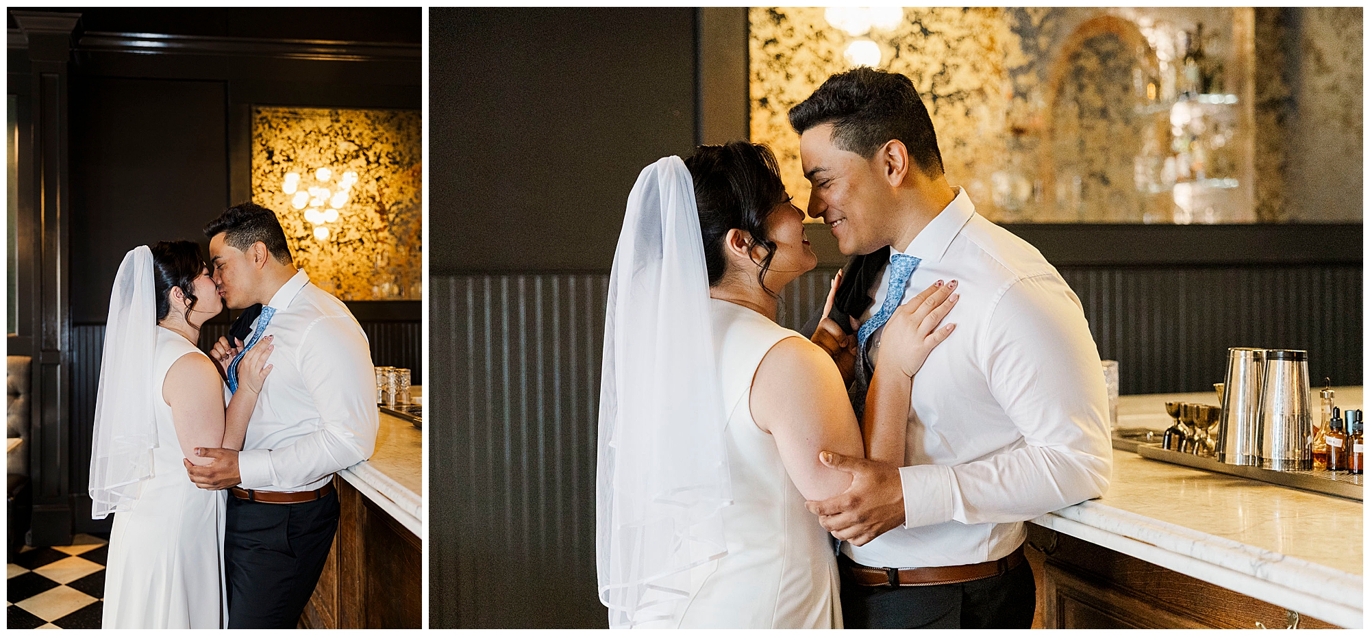 Lovely bar engagement shoot in the hudson valley