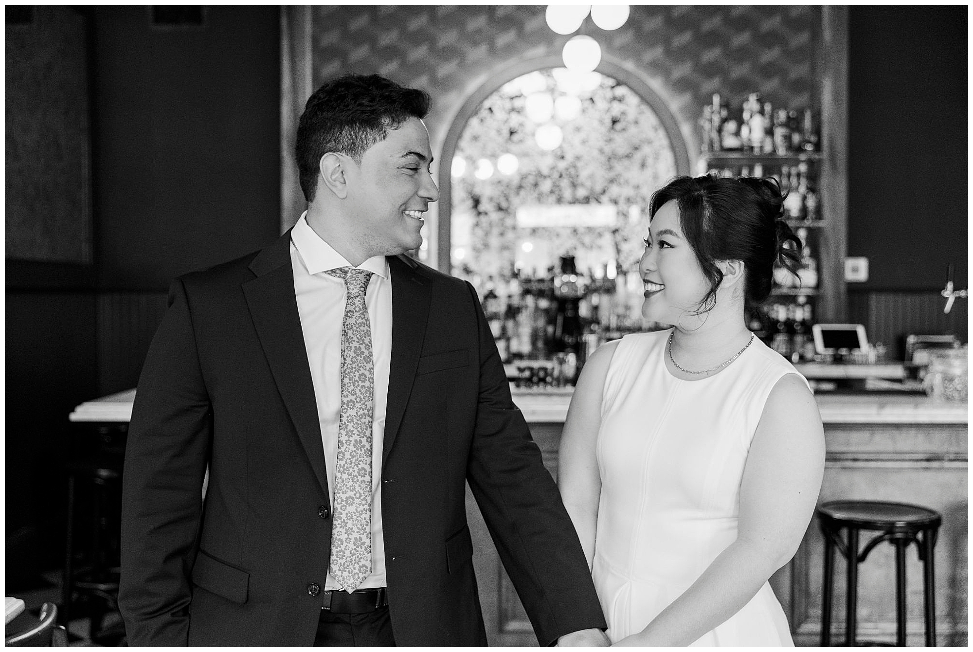 Charming bar engagement shoot in the hudson valley